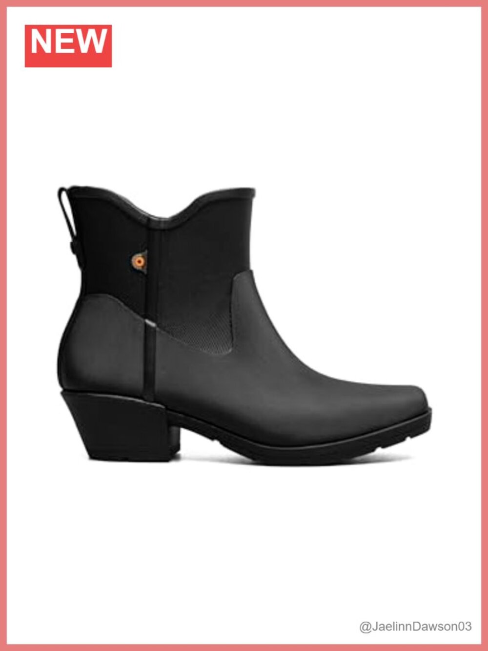 Bogs Jolene Ankle Boots Rubber Waterproof Pull-On Block Heel Women's